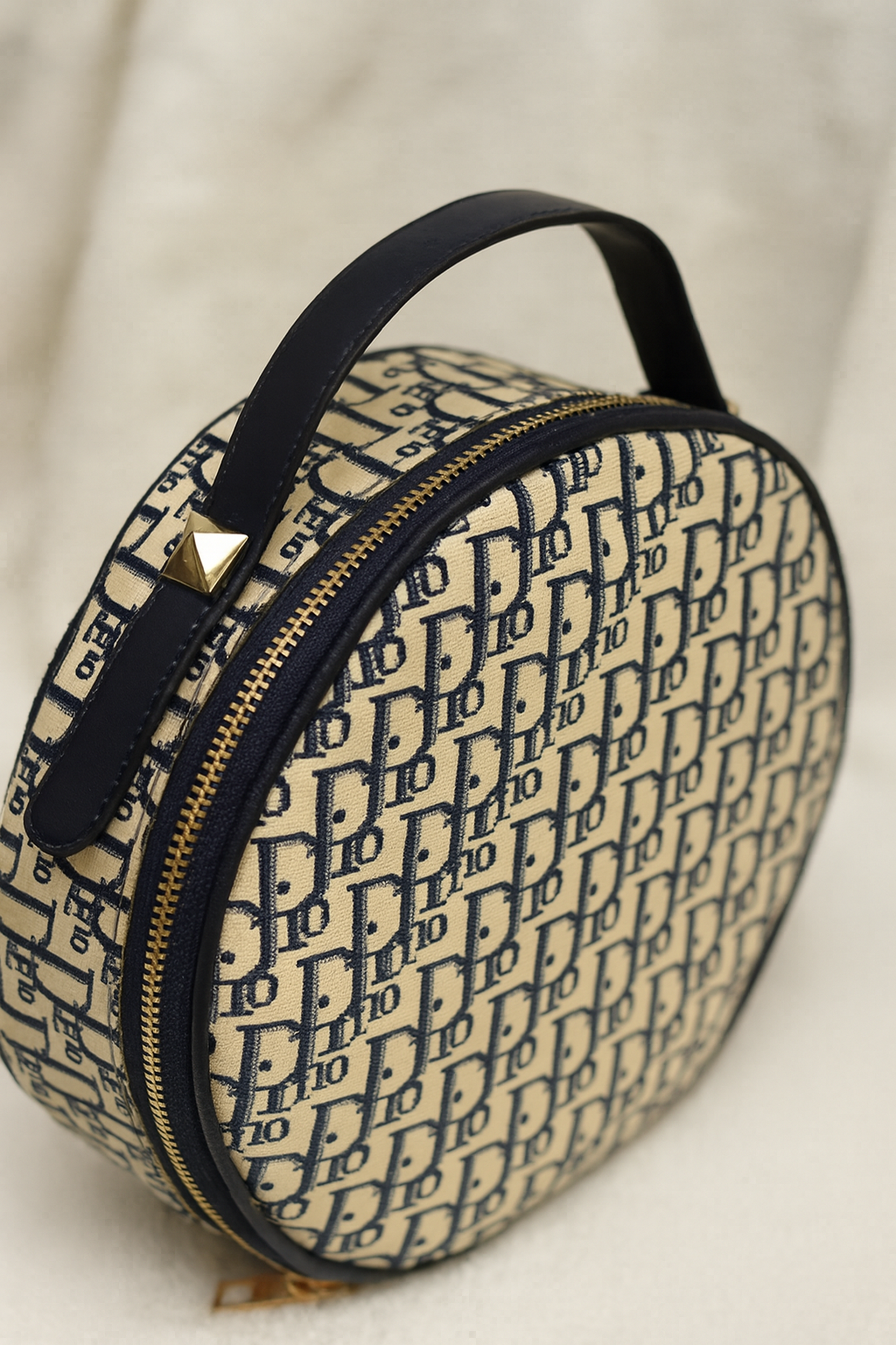 Round Monogram Cosmetic & Travel Makeup Bag