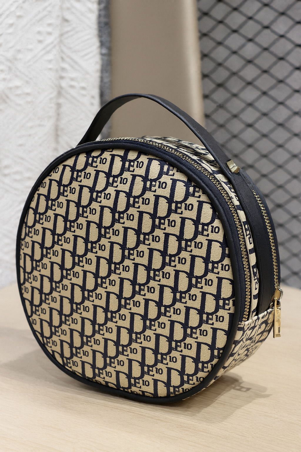 Round Monogram Cosmetic & Travel Makeup Bag
