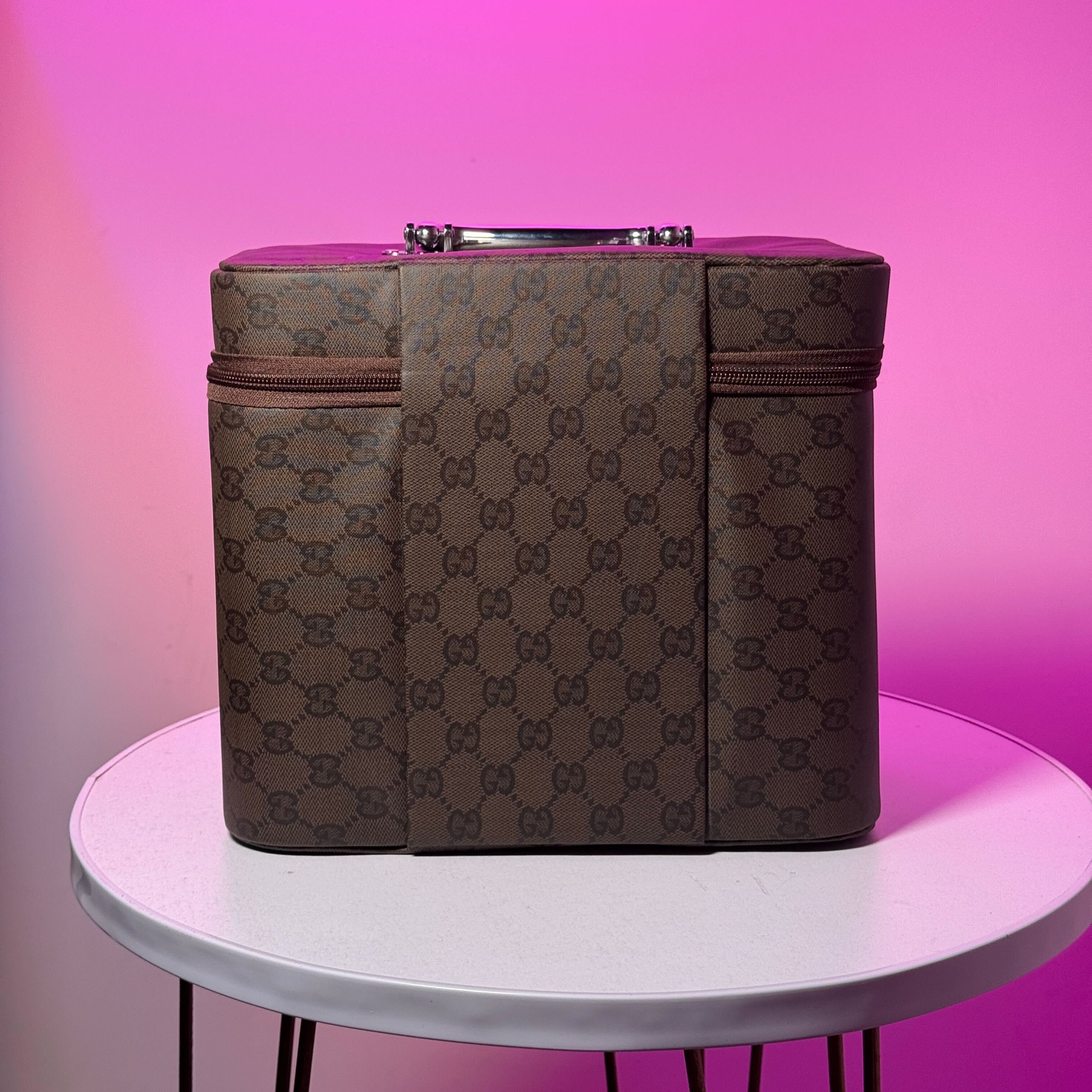 Luxury Makeup Travel Case with Pockets and Integrated Mirror